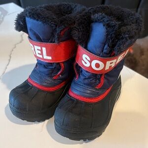 Sorel Kids' Black and Red Insulated Boots toddler